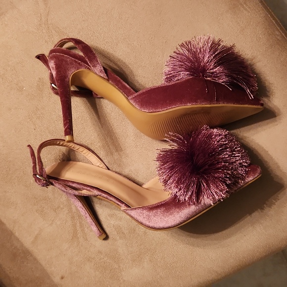 Kmeioo beautiful pumps Puff pompon Hight heel pointed toe size 7 - Picture 10 of 15